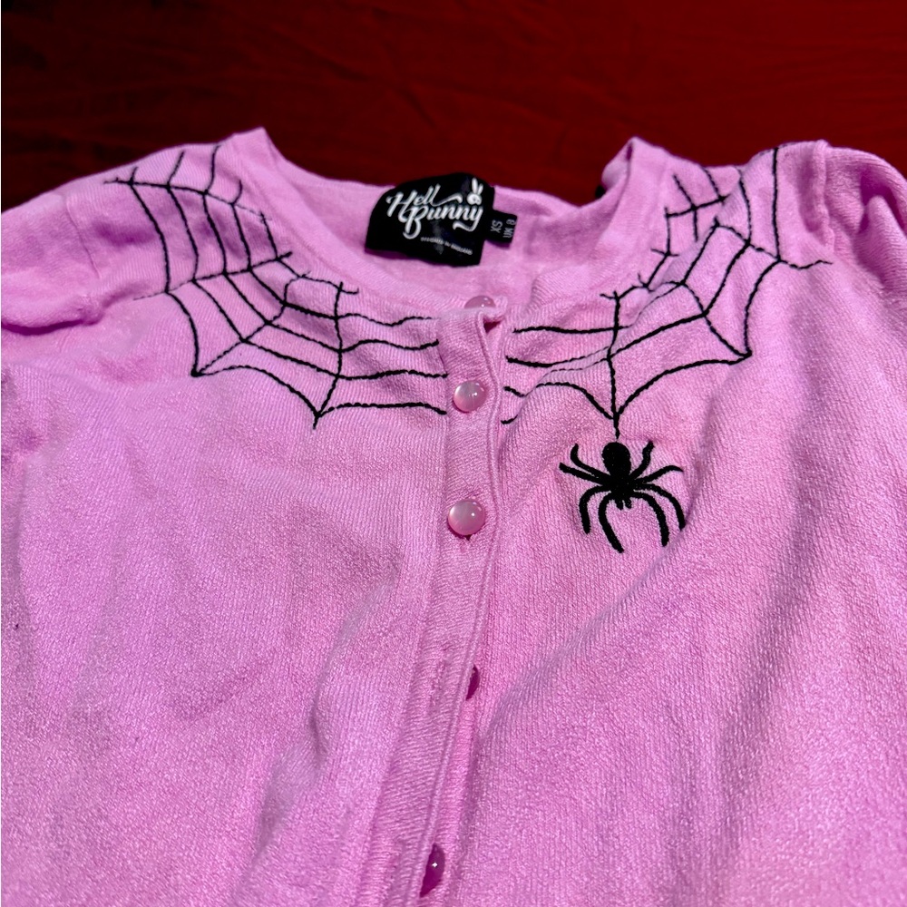 Hell Bunny Pink Spider Cardigan